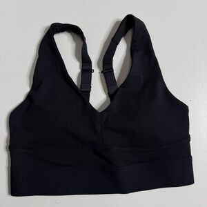 Fabletics black sports bra small v neck adjustable